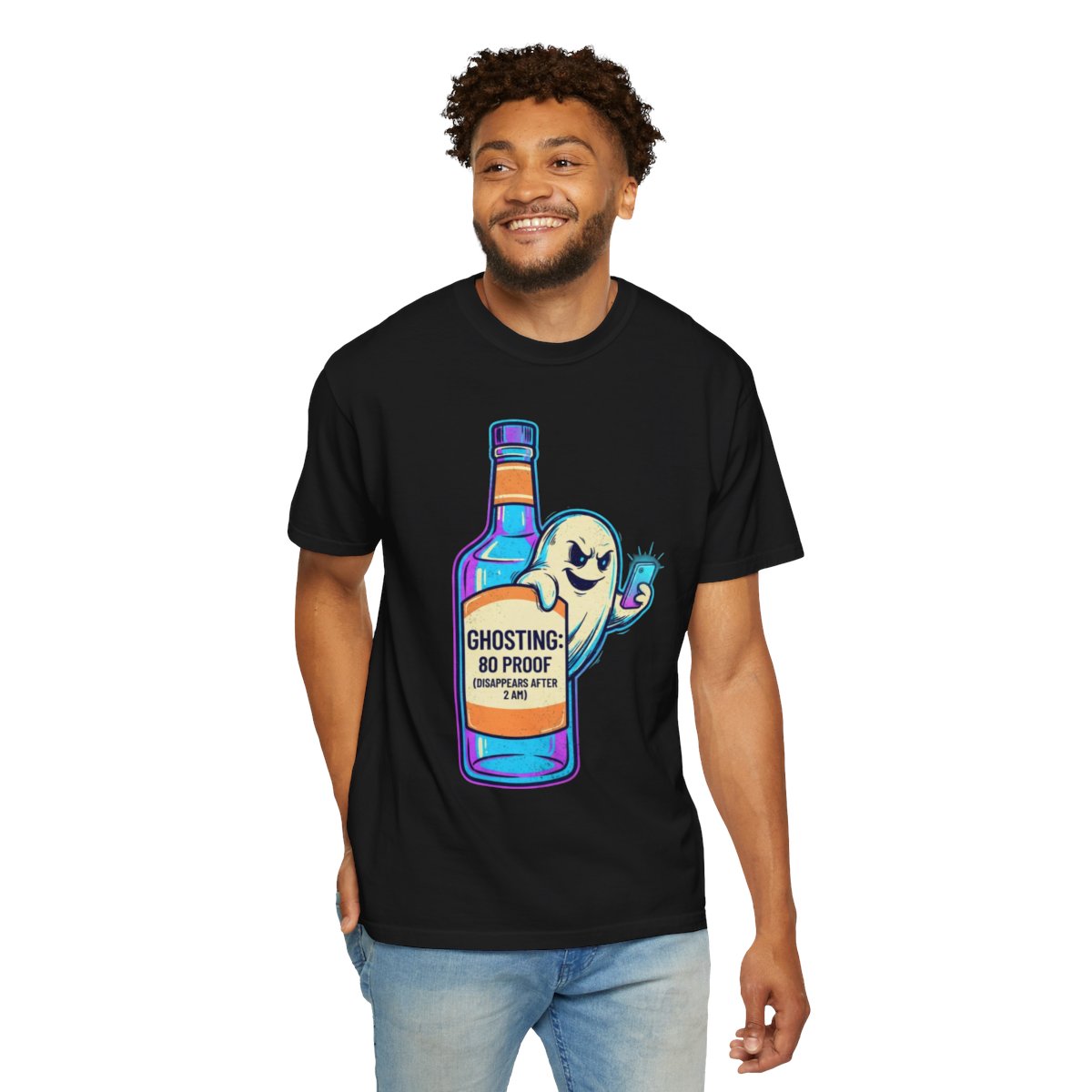 Color: Black | Ghosting Unisex Garment-Dyed Tee