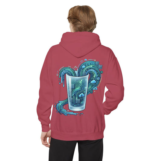 Color: Crimson | Glass of Data Garment-Dyed Hoodie