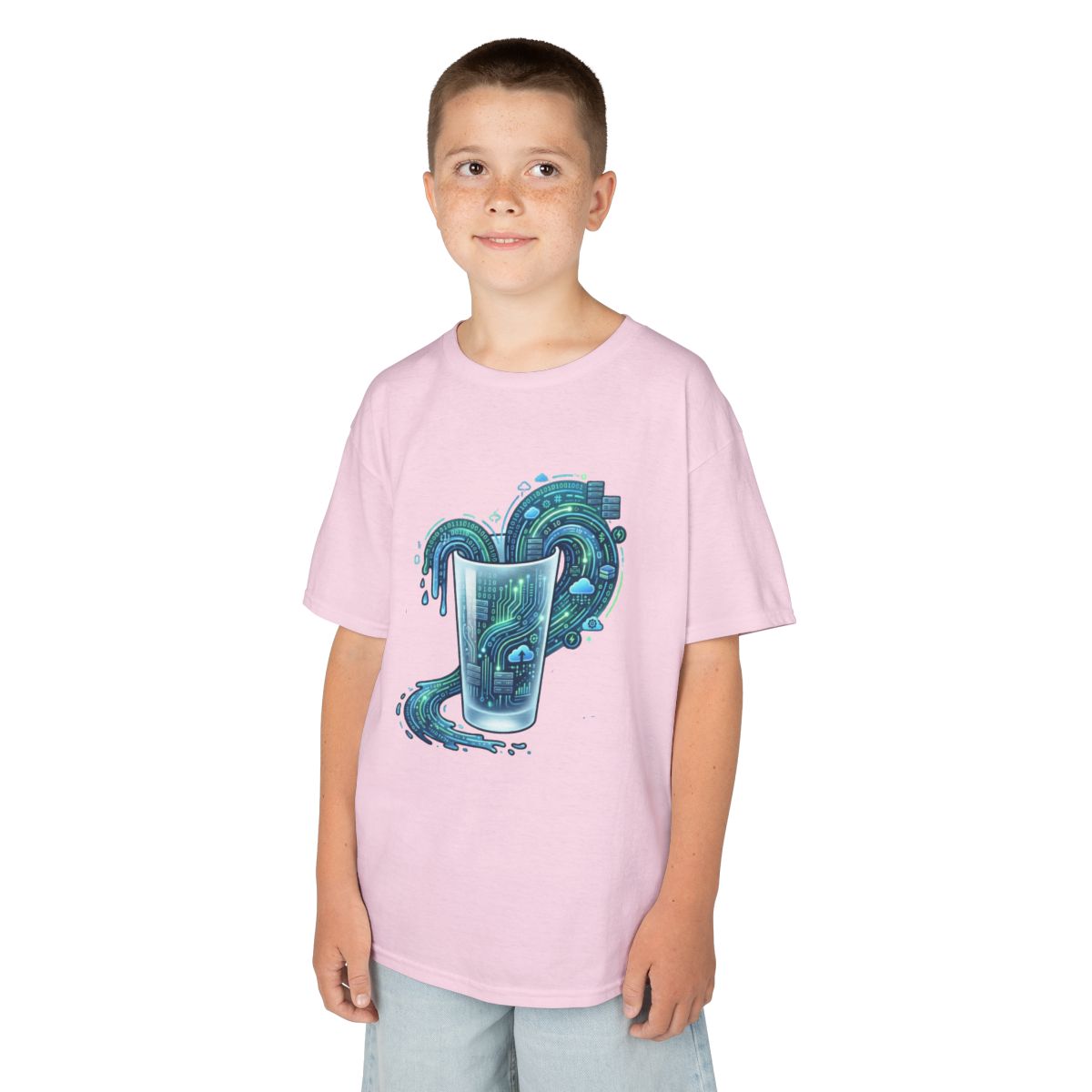 Color: Light Pink | Glass of Data Kids Tee