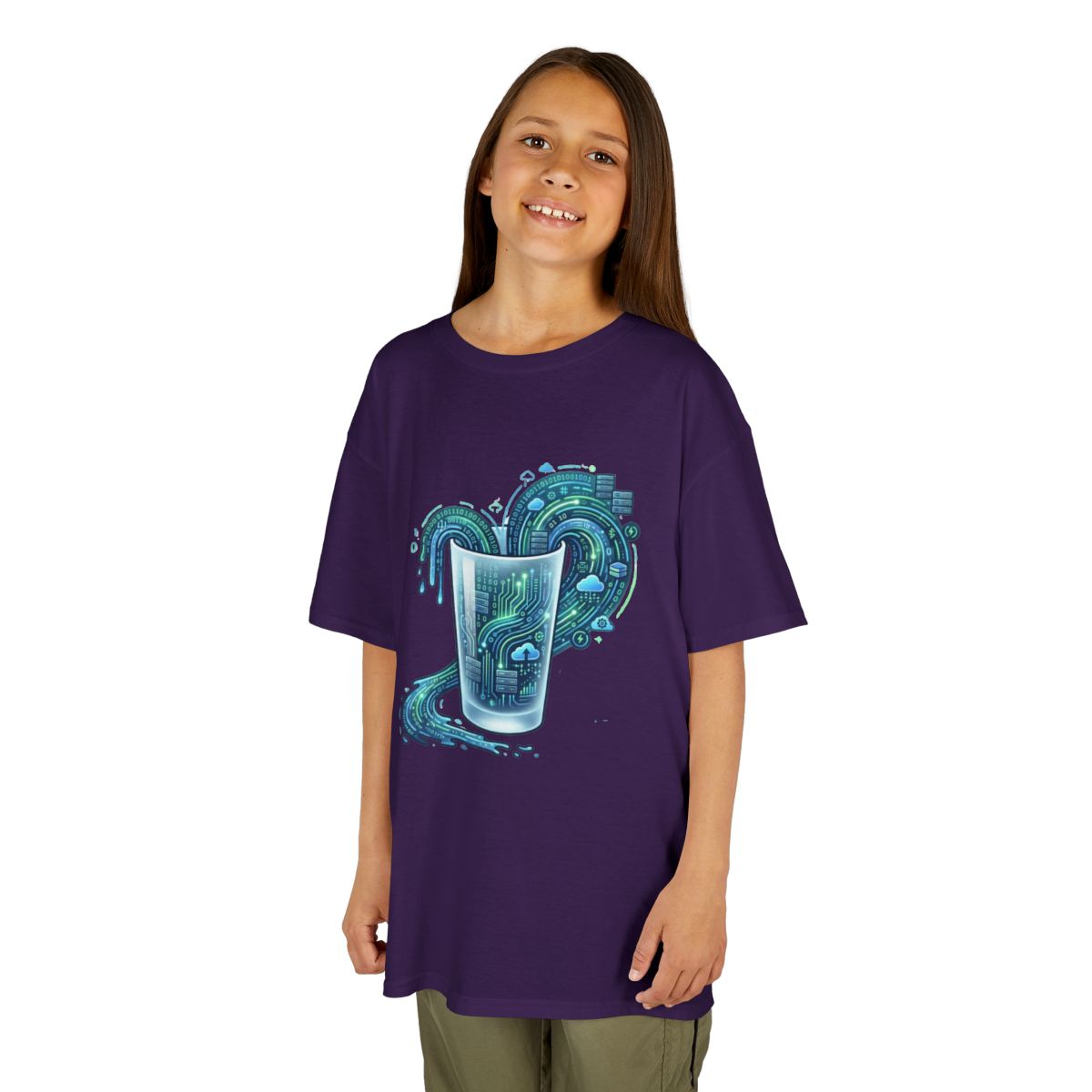 Color: Purple | Glass of Data Kids Tee