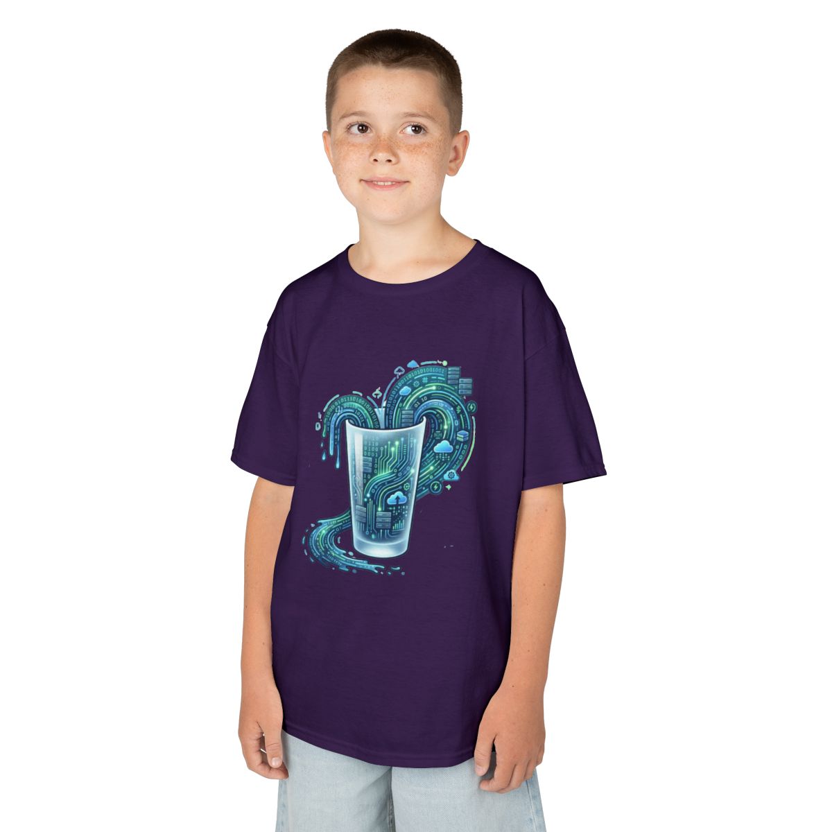 Color: Purple | Glass of Data Kids Tee