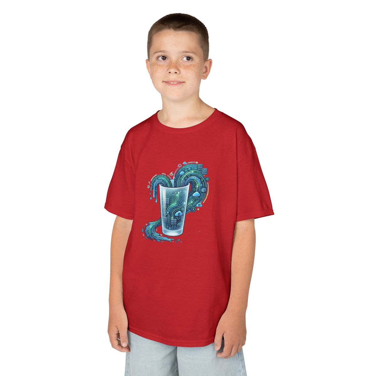 Color: Red | Glass of Data Kids Tee