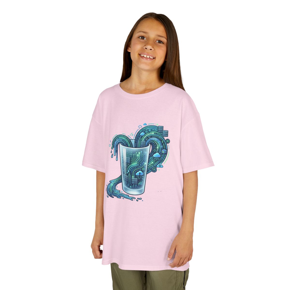 Color: Light Pink | Glass of Data Kids Tee