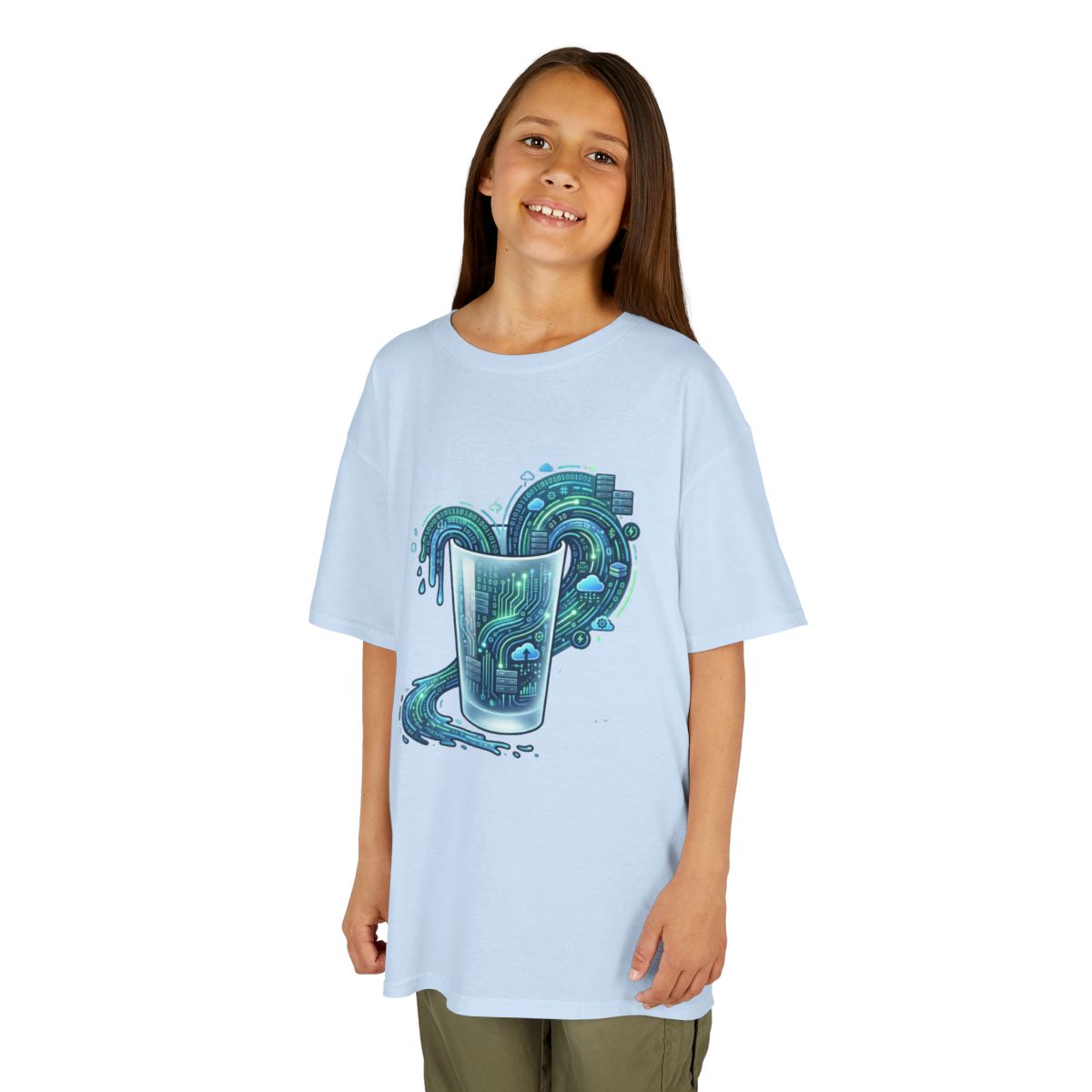 Color: Light Blue | Glass of Data Kids Tee