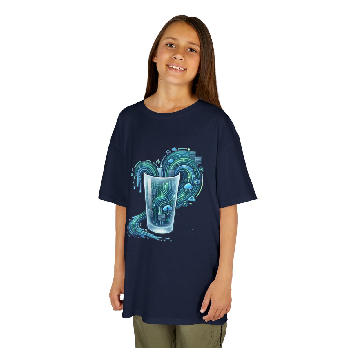 Color: Navy | Glass of Data Kids Tee