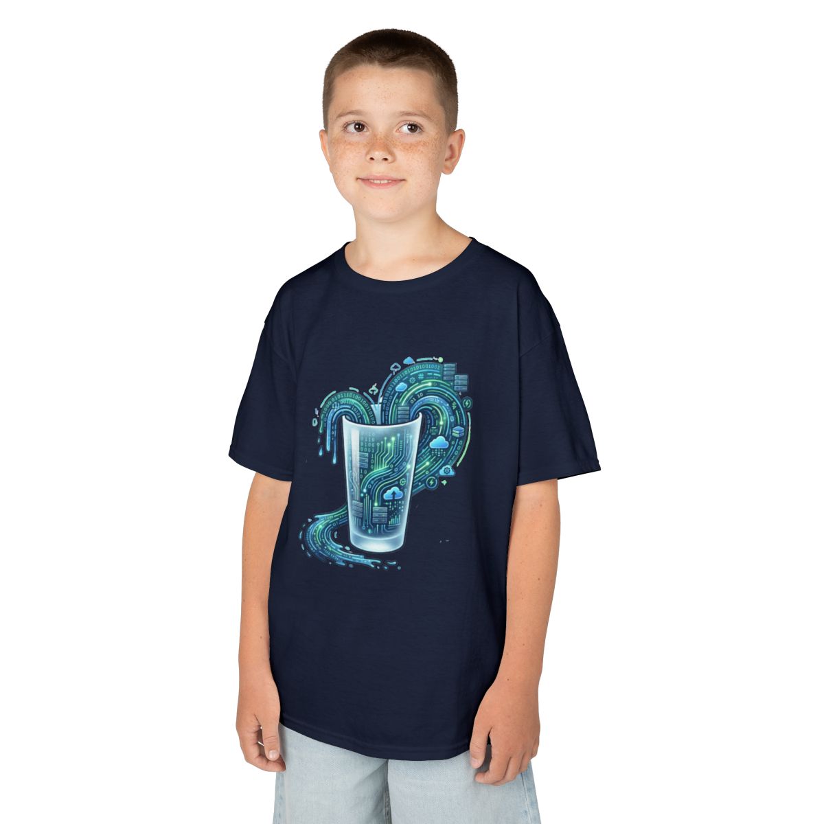 Color: Navy | Glass of Data Kids Tee