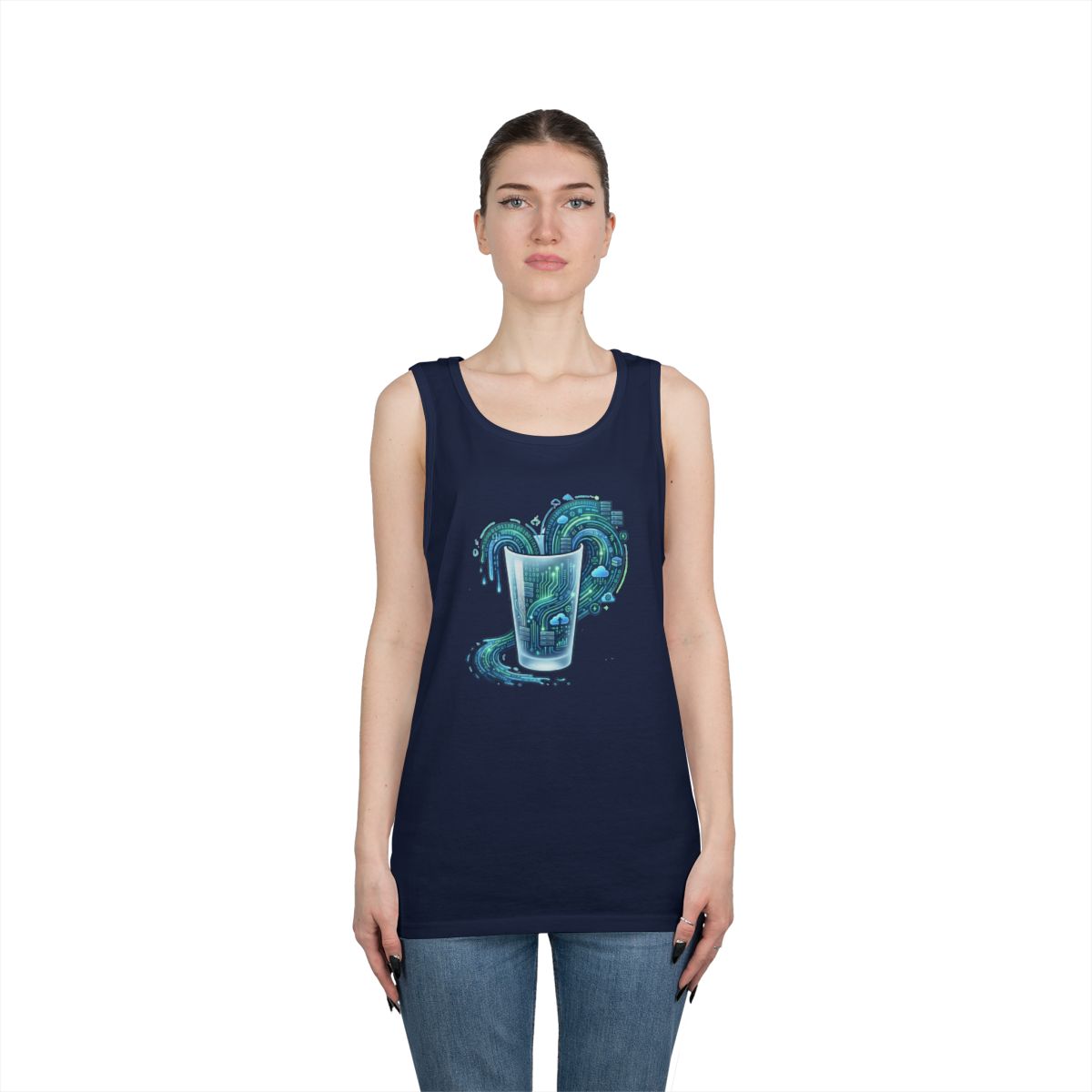 Color: Navy | Glass of Data Tank Top