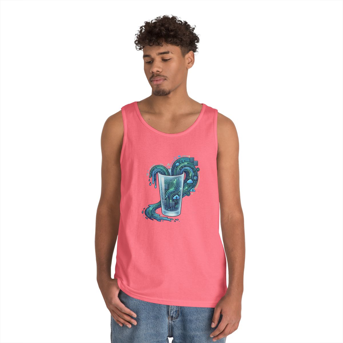 Color: Safety Pink | Glass of Data Tank Top
