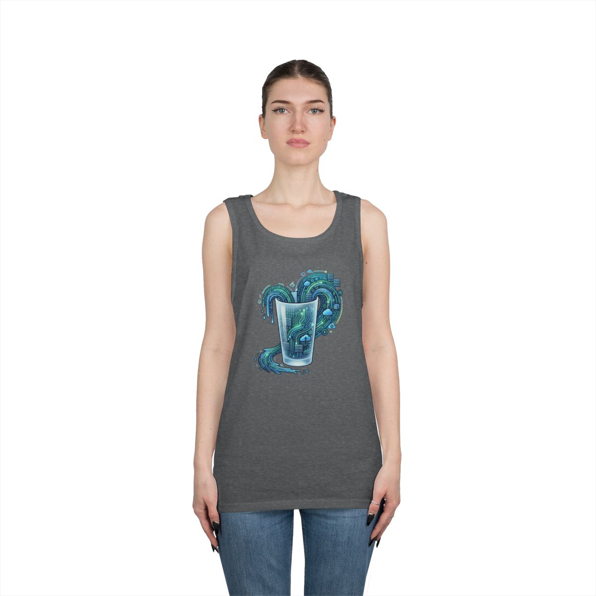 Color: Graphite Heather | Glass of Data Tank Top