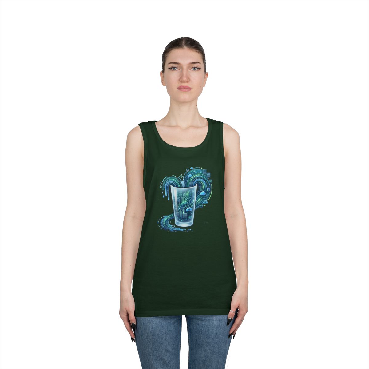 Color: Forest Green | Glass of Data Tank Top