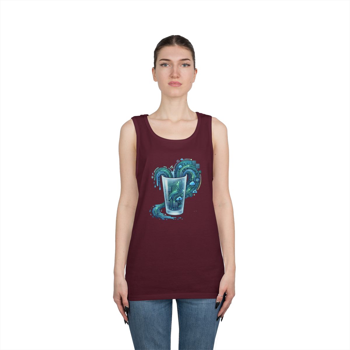 Color: Maroon | Glass of Data Tank Top