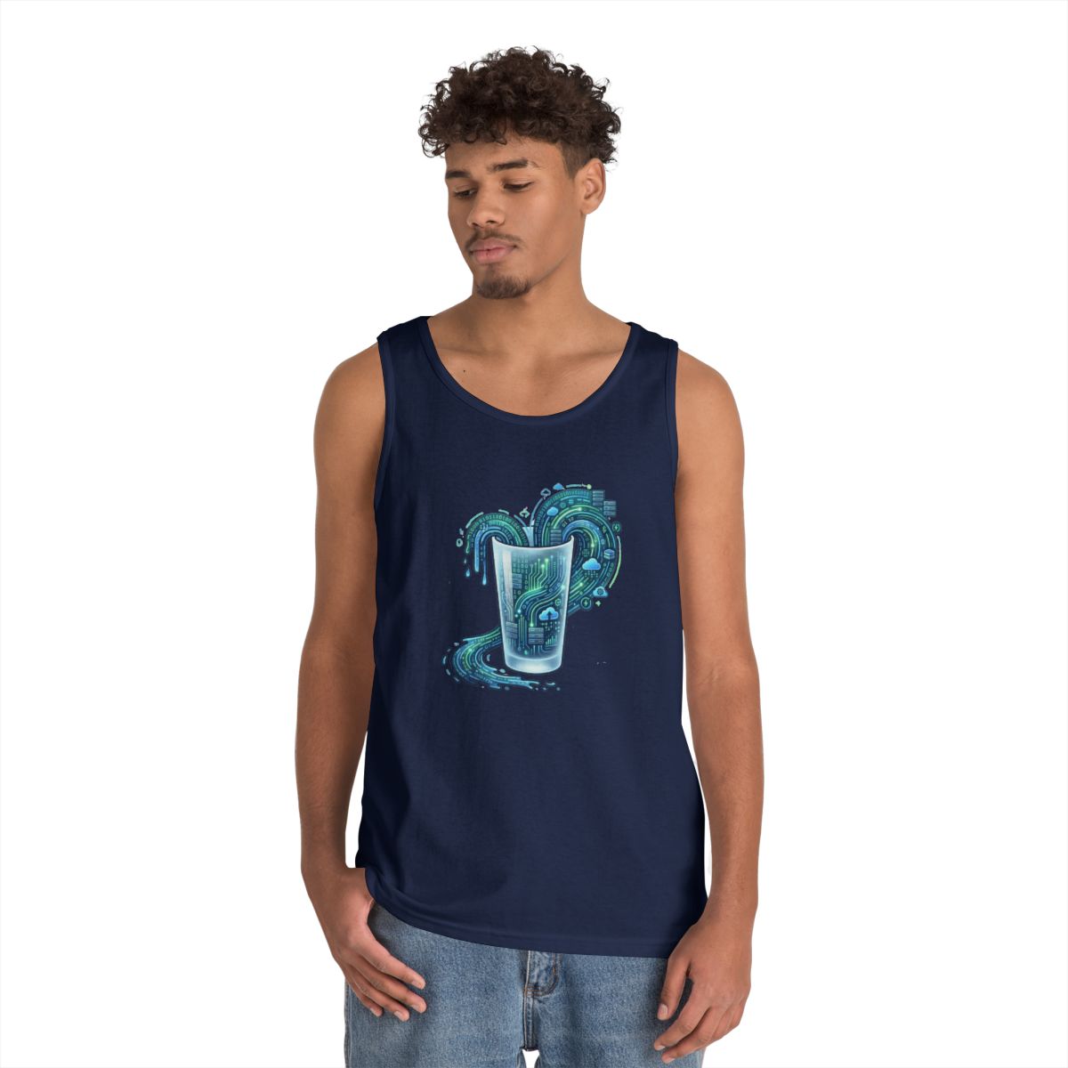 Color: Navy | Glass of Data Tank Top