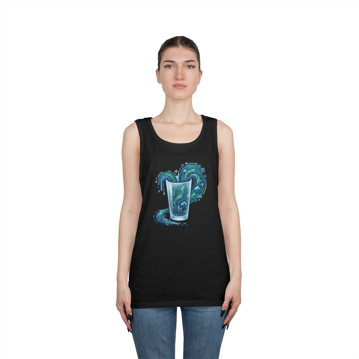 Color: Black | Glass of Data Tank Top