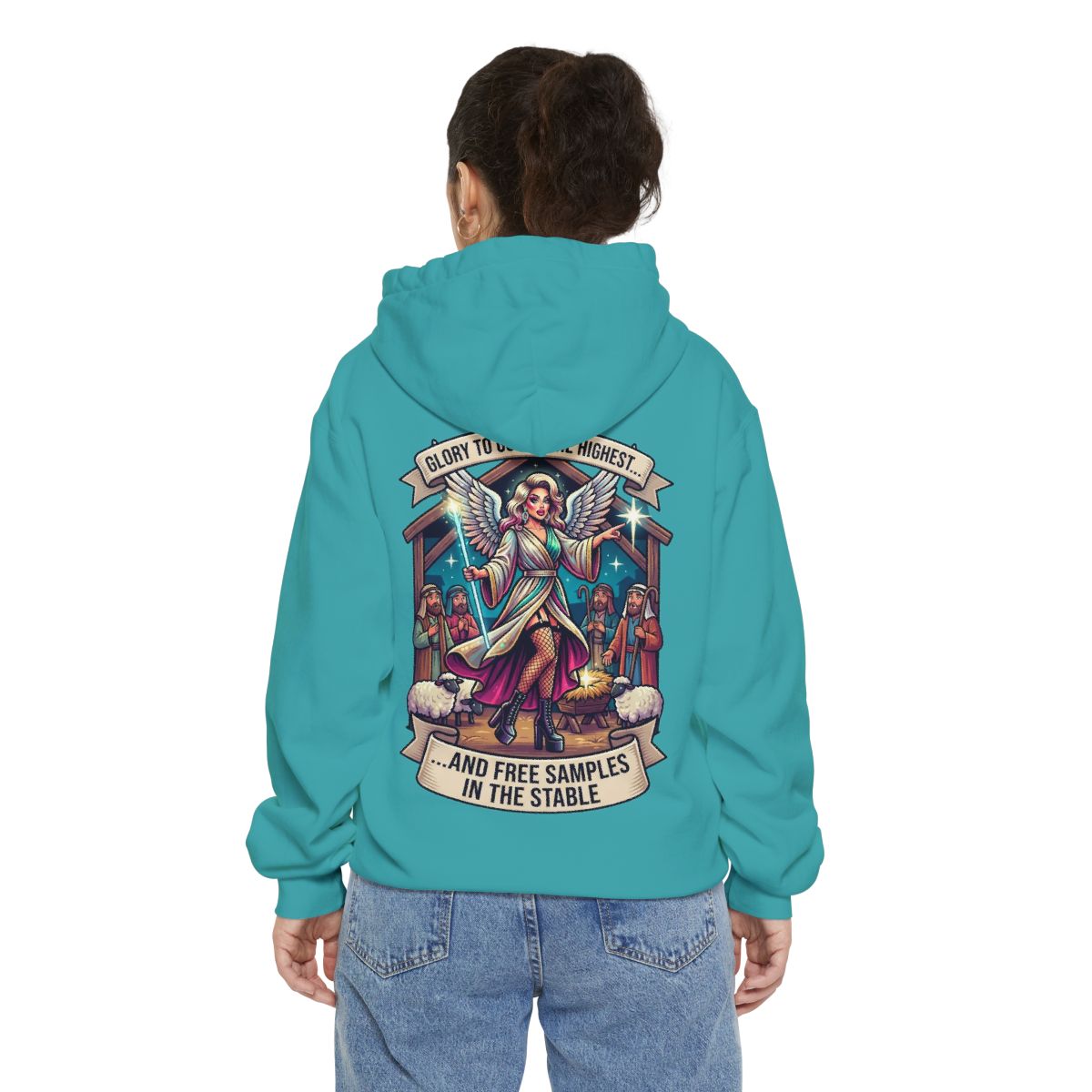 Color: Seafoam | Glory to God Samples In The Stable Garment-Dyed Hoodie