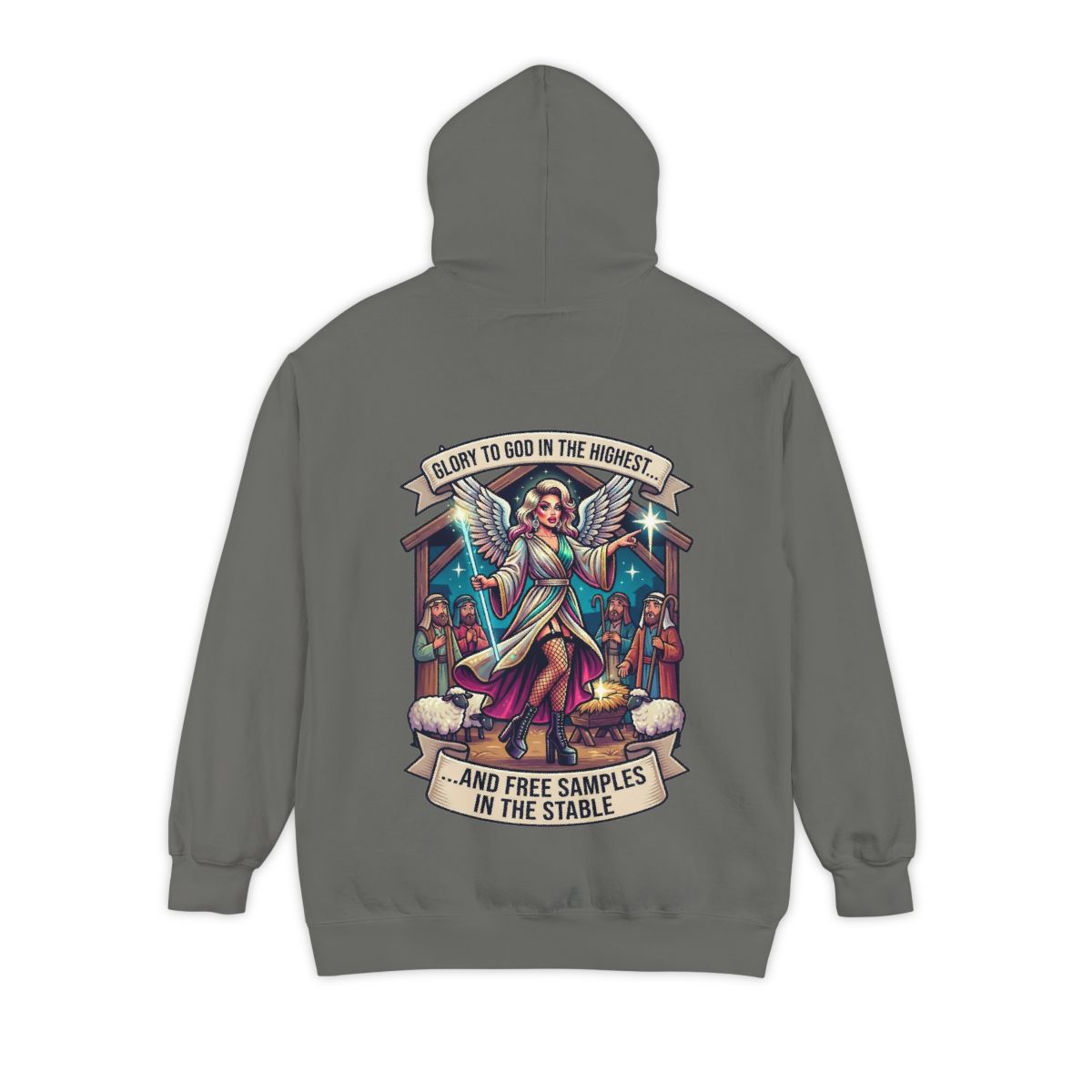 Color: Grey | Glory to God Samples In The Stable Garment-Dyed Hoodie