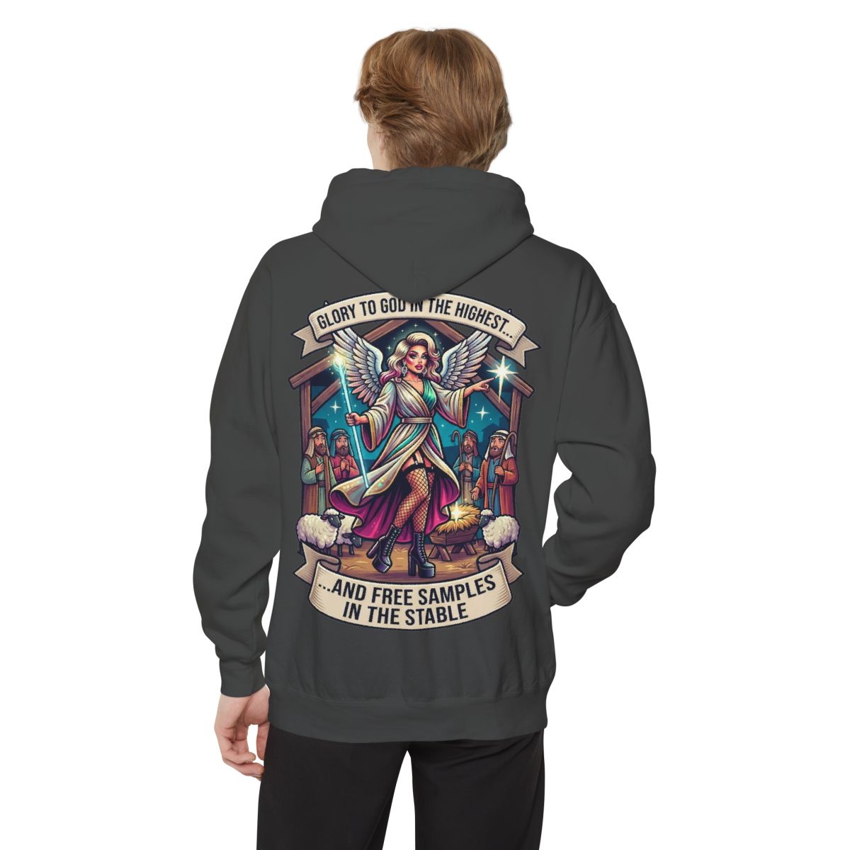 Color: Pepper | Glory to God Samples In The Stable Garment-Dyed Hoodie