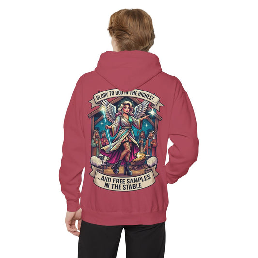 Color: Crimson | Glory to God Samples In The Stable Garment-Dyed Hoodie