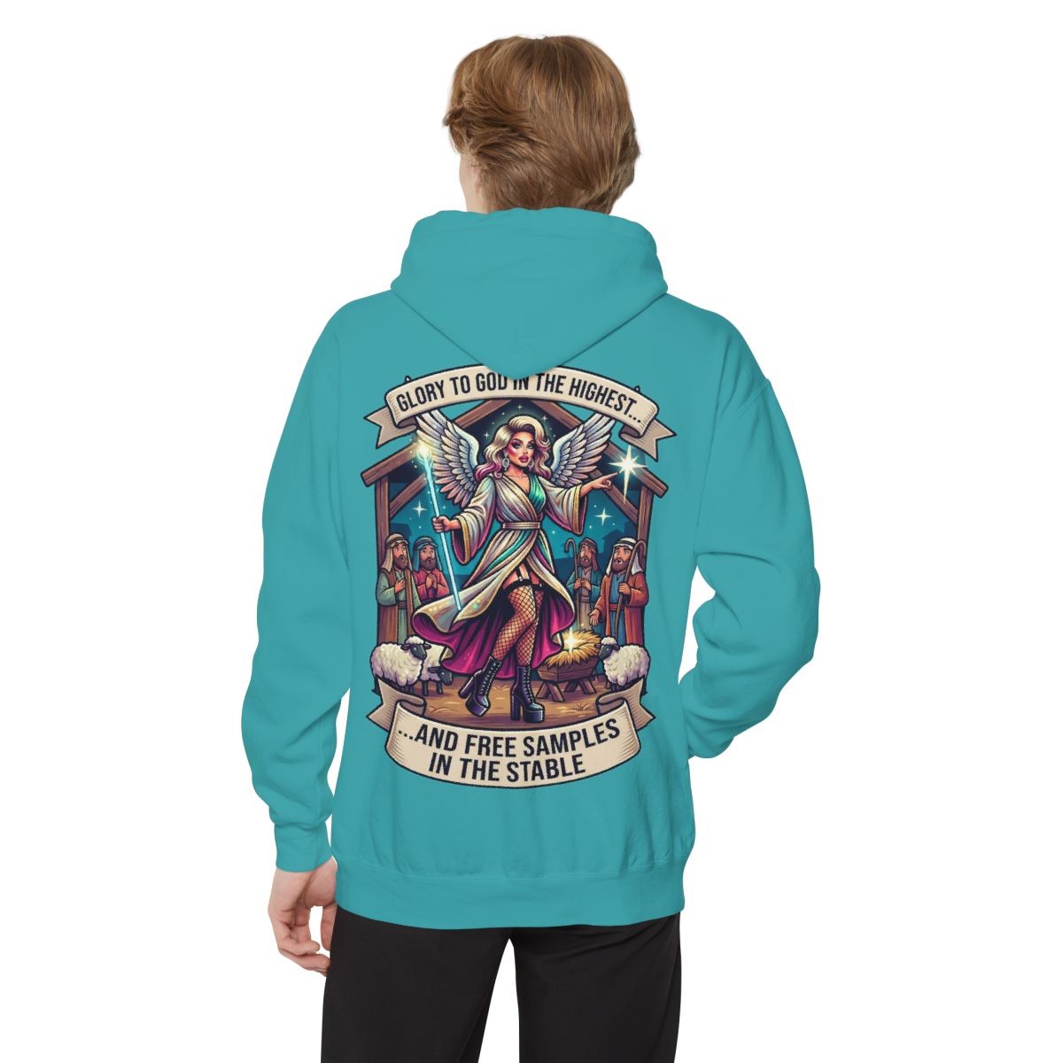 Color: Seafoam | Glory to God Samples In The Stable Garment-Dyed Hoodie