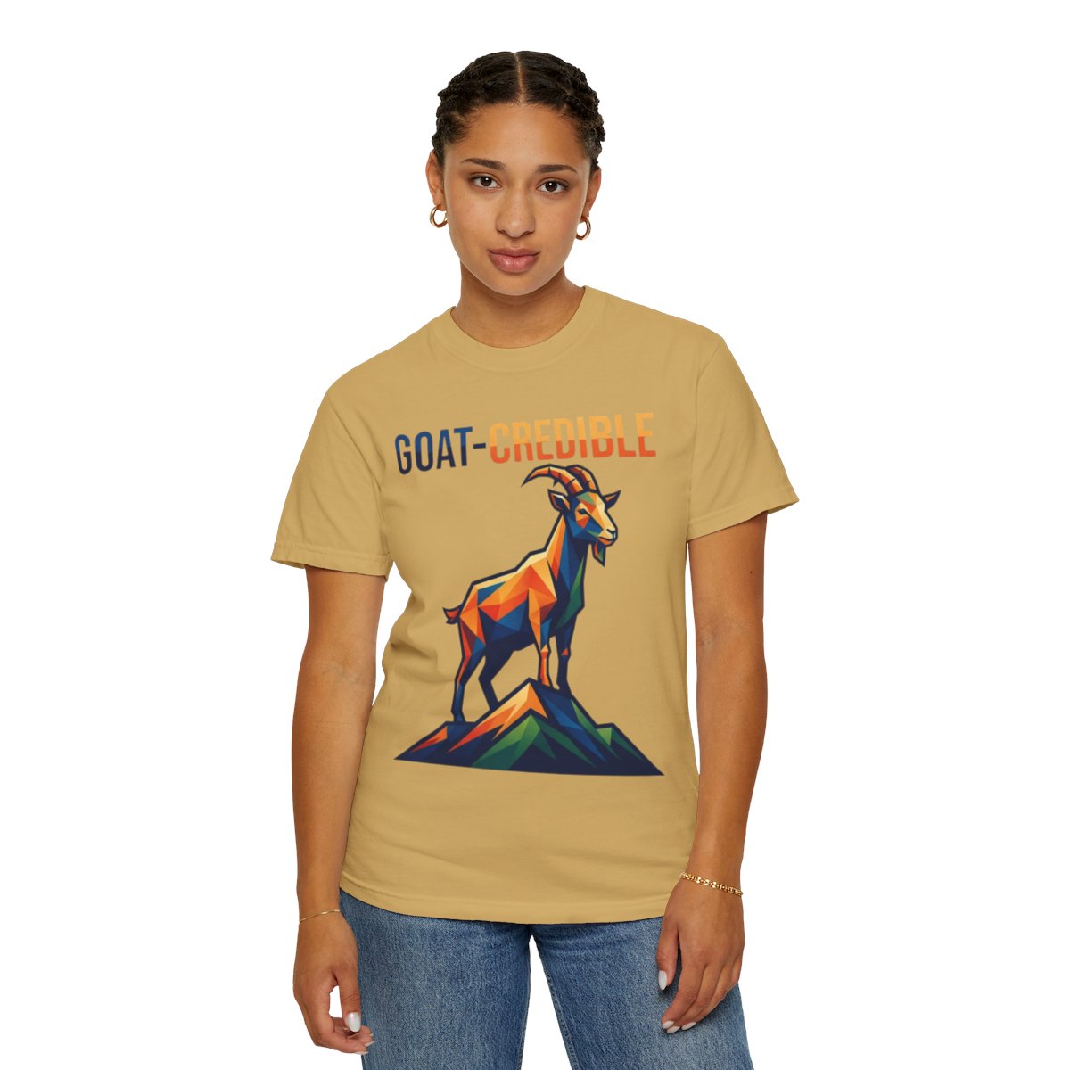 Color: Mustard | Goat Credible Unisex Garment-Dyed Tee