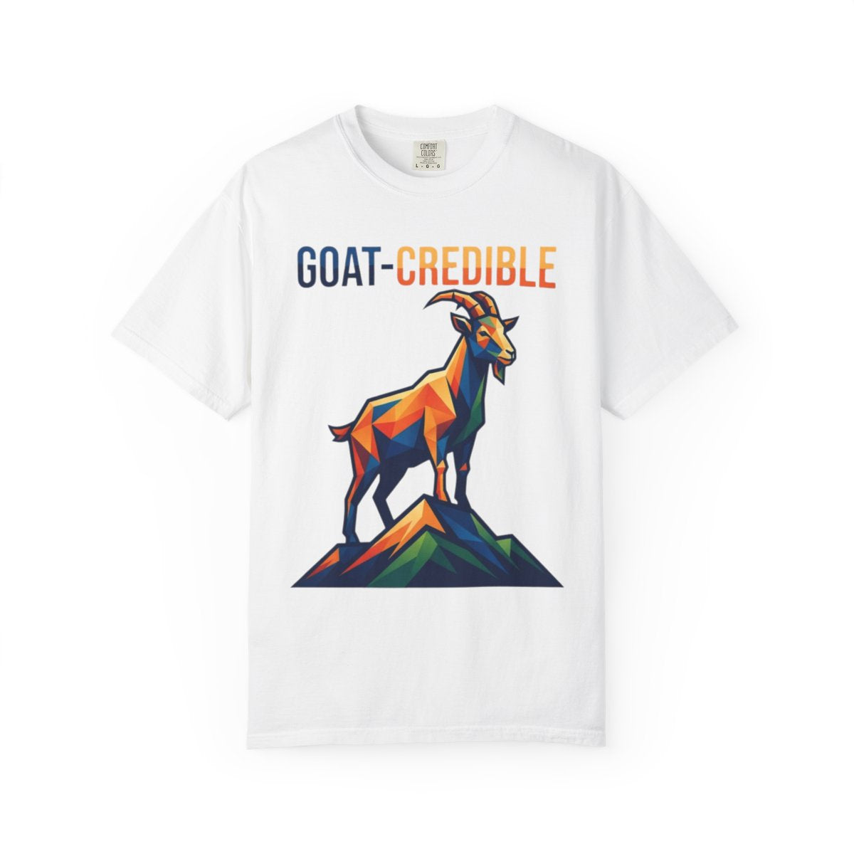 Color: White | Goat Credible Unisex Garment-Dyed Tee