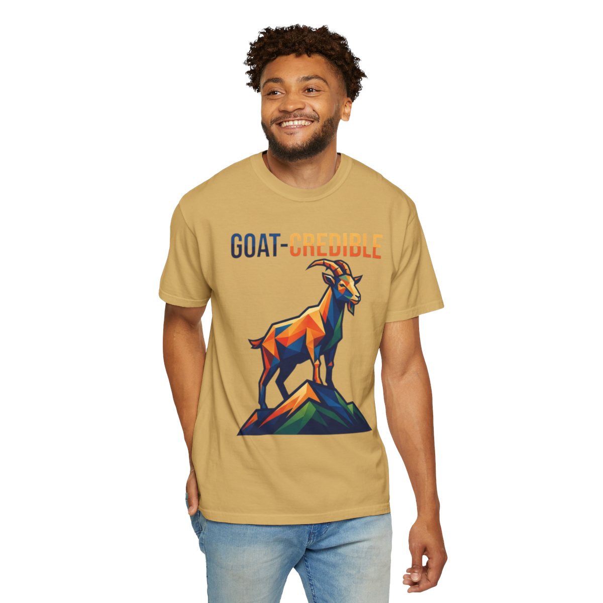 Color: Mustard | Goat Credible Unisex Garment-Dyed Tee