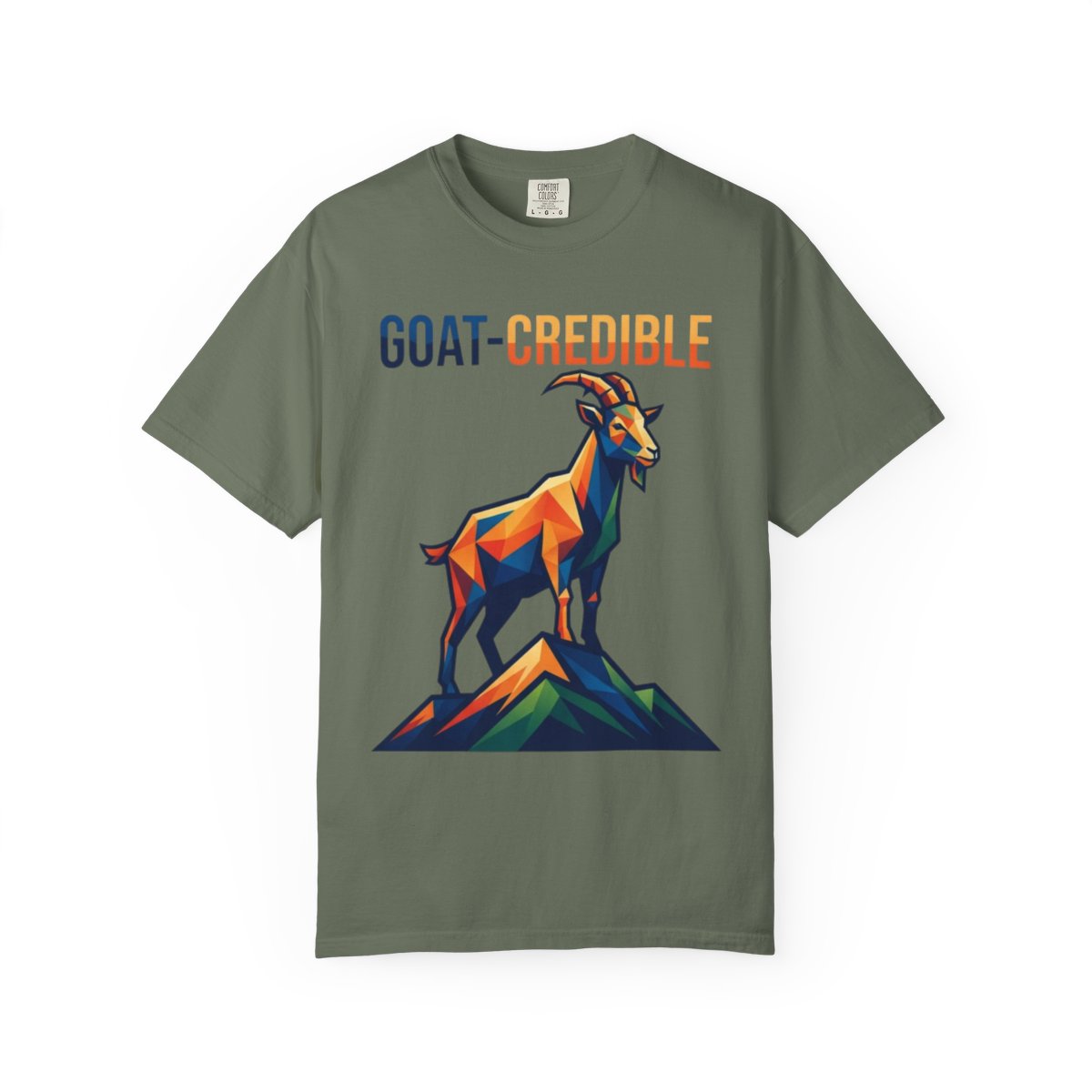 Color: Moss | Goat Credible Unisex Garment-Dyed Tee