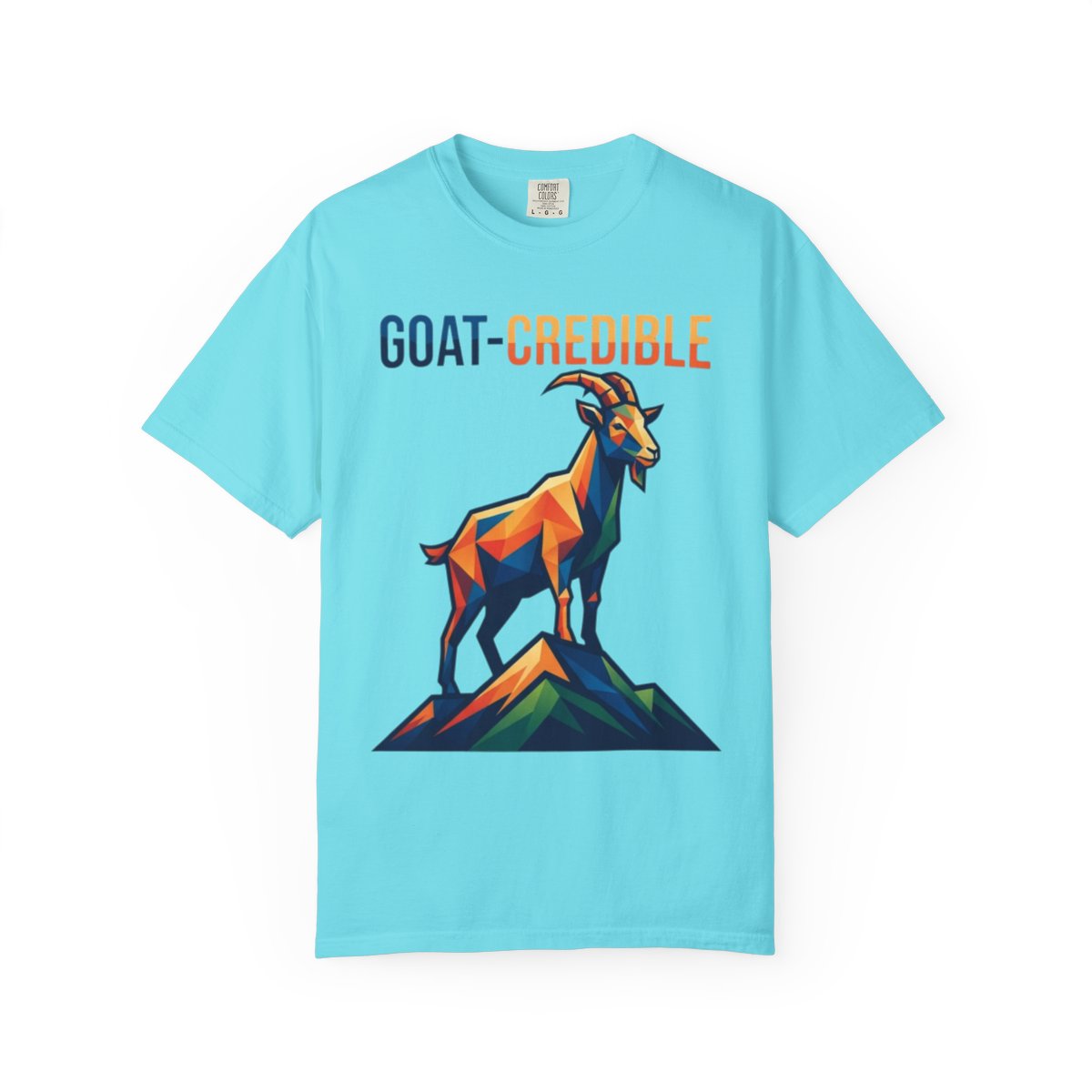 Color: Lagoon Blue | Goat Credible Unisex Garment-Dyed Tee