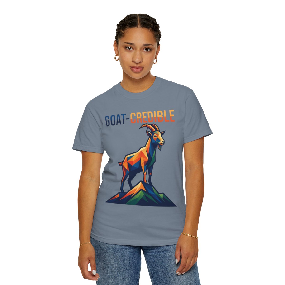 Color: Blue Jean | Goat Credible Unisex Garment-Dyed Tee