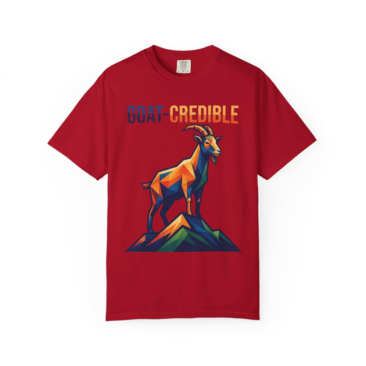 Color: Red | Goat Credible Unisex Garment-Dyed Tee