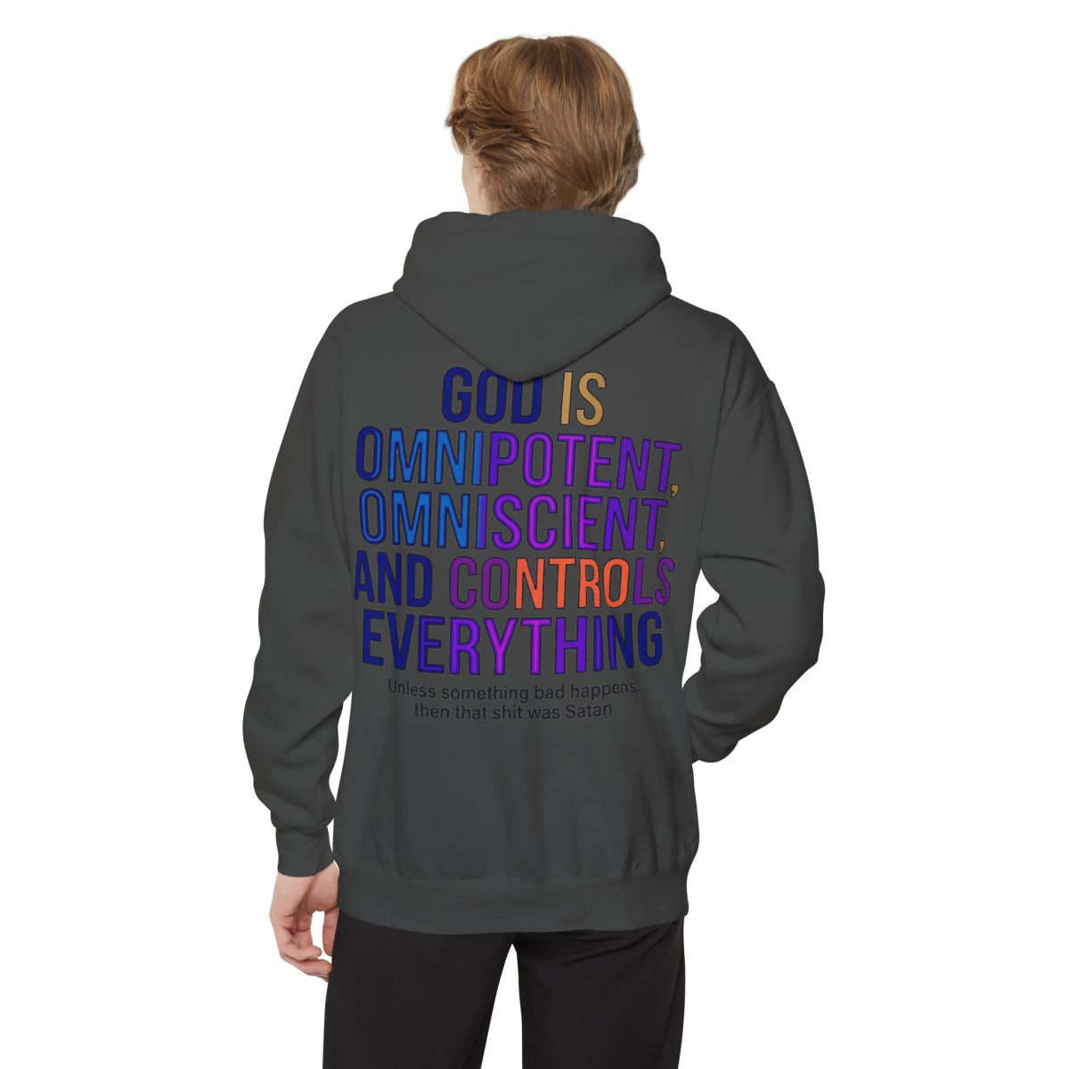 Color: Pepper | God Controls Everything Garment-Dyed Hoodie