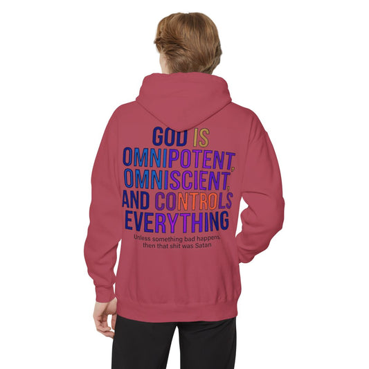Color: Crimson | God Controls Everything Garment-Dyed Hoodie