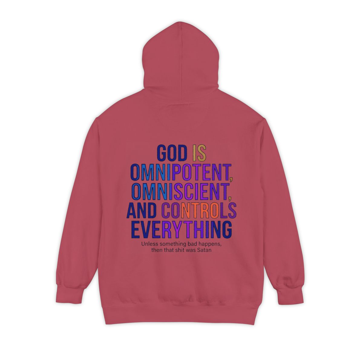 Color: Crimson | God Controls Everything Garment-Dyed Hoodie