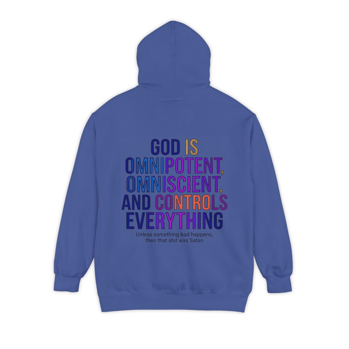 Color: Flo Blue | God Controls Everything Garment-Dyed Hoodie