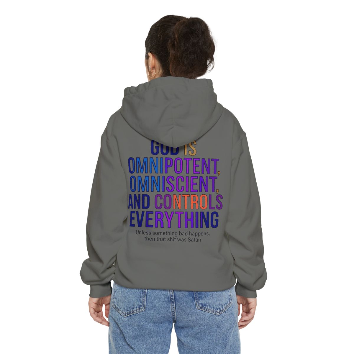 Color: Grey | God Controls Everything Garment-Dyed Hoodie