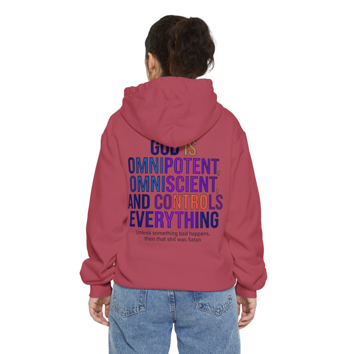 Color: Crimson | God Controls Everything Garment-Dyed Hoodie