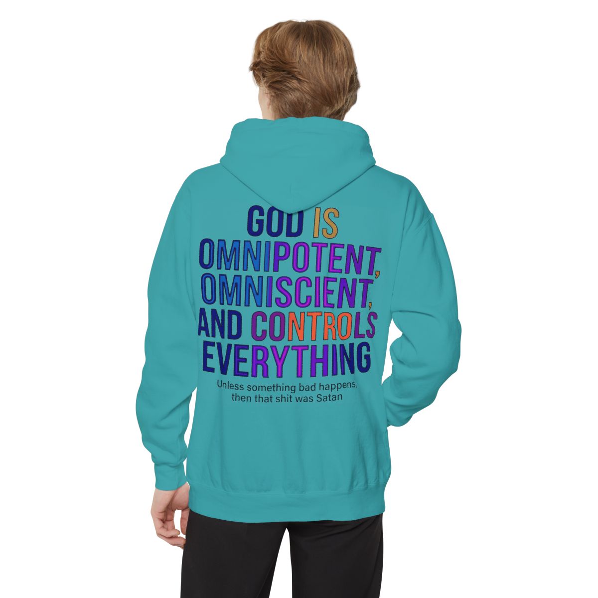 Color: Seafoam | God Controls Everything Garment-Dyed Hoodie