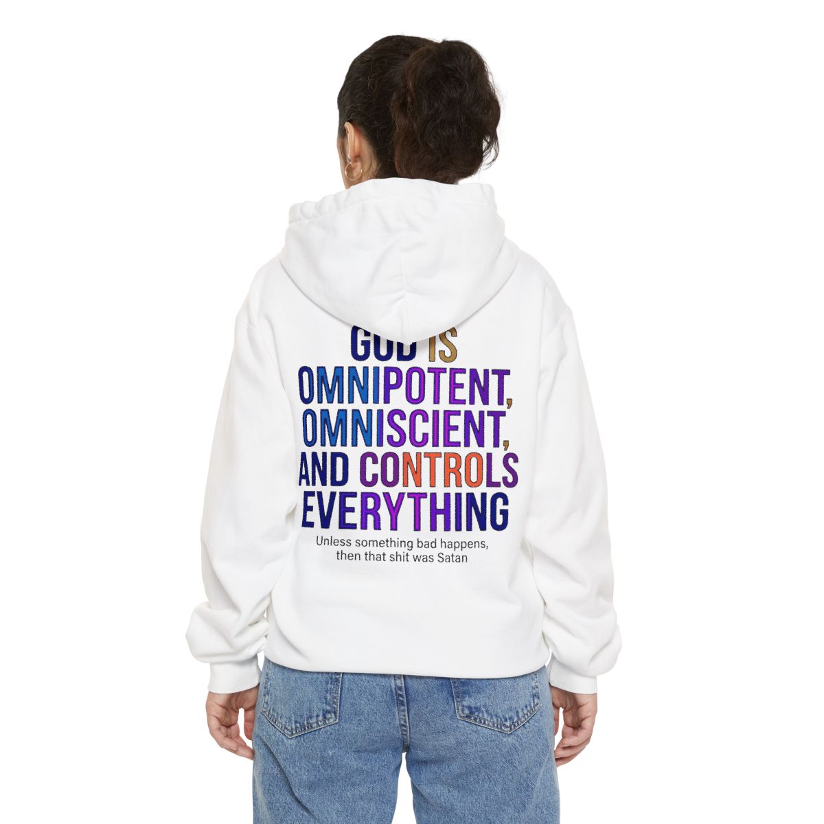 Color: White | God Controls Everything Garment-Dyed Hoodie