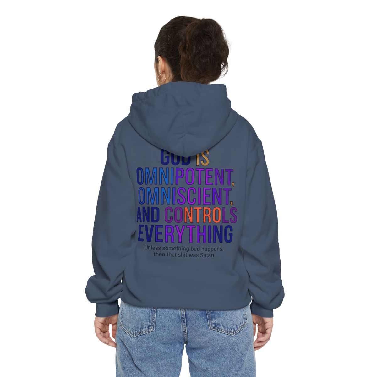 Color: Denim | God Controls Everything Garment-Dyed Hoodie