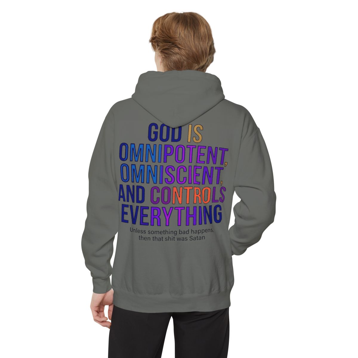 Color: Grey | God Controls Everything Garment-Dyed Hoodie
