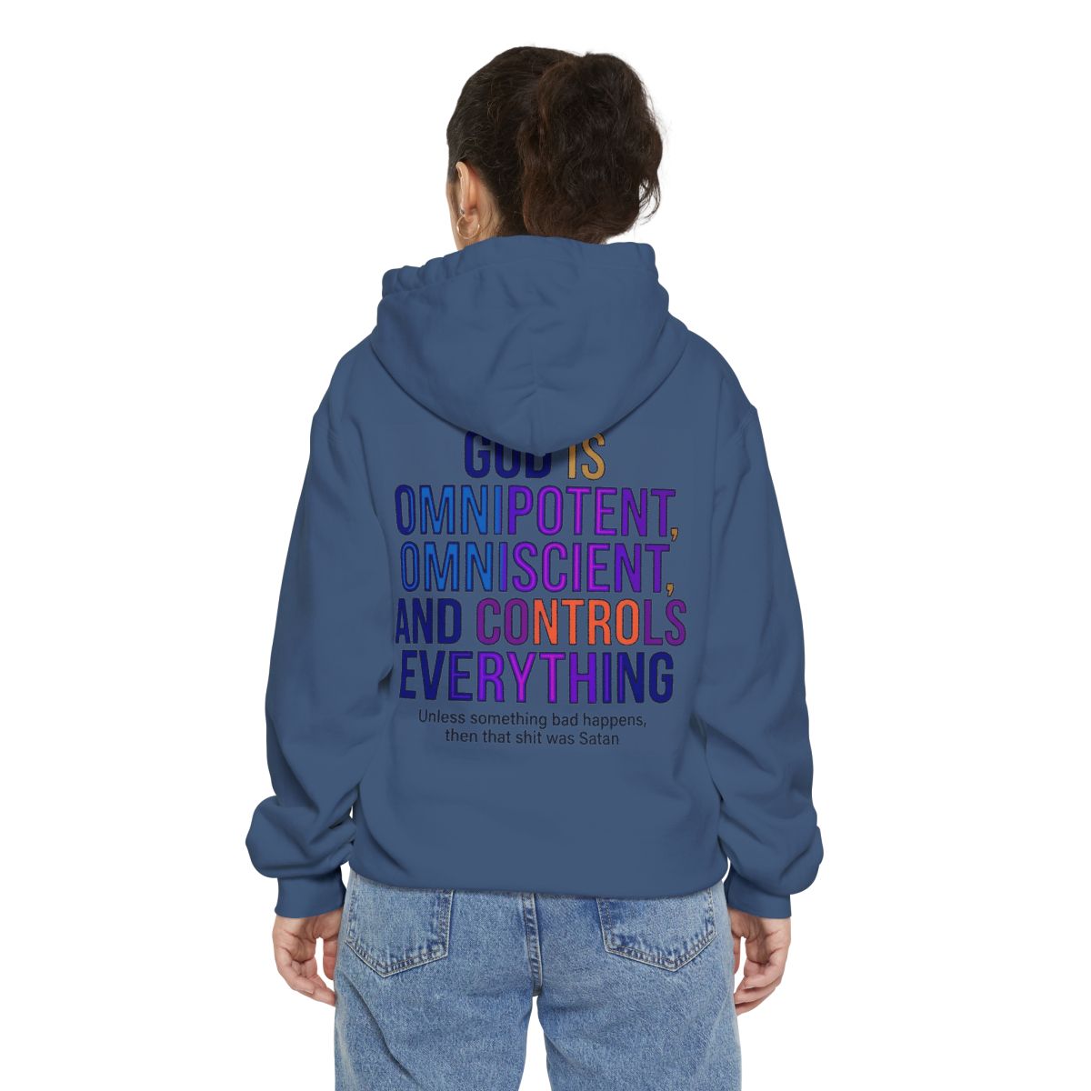 Color: True Navy | God Controls Everything Garment-Dyed Hoodie