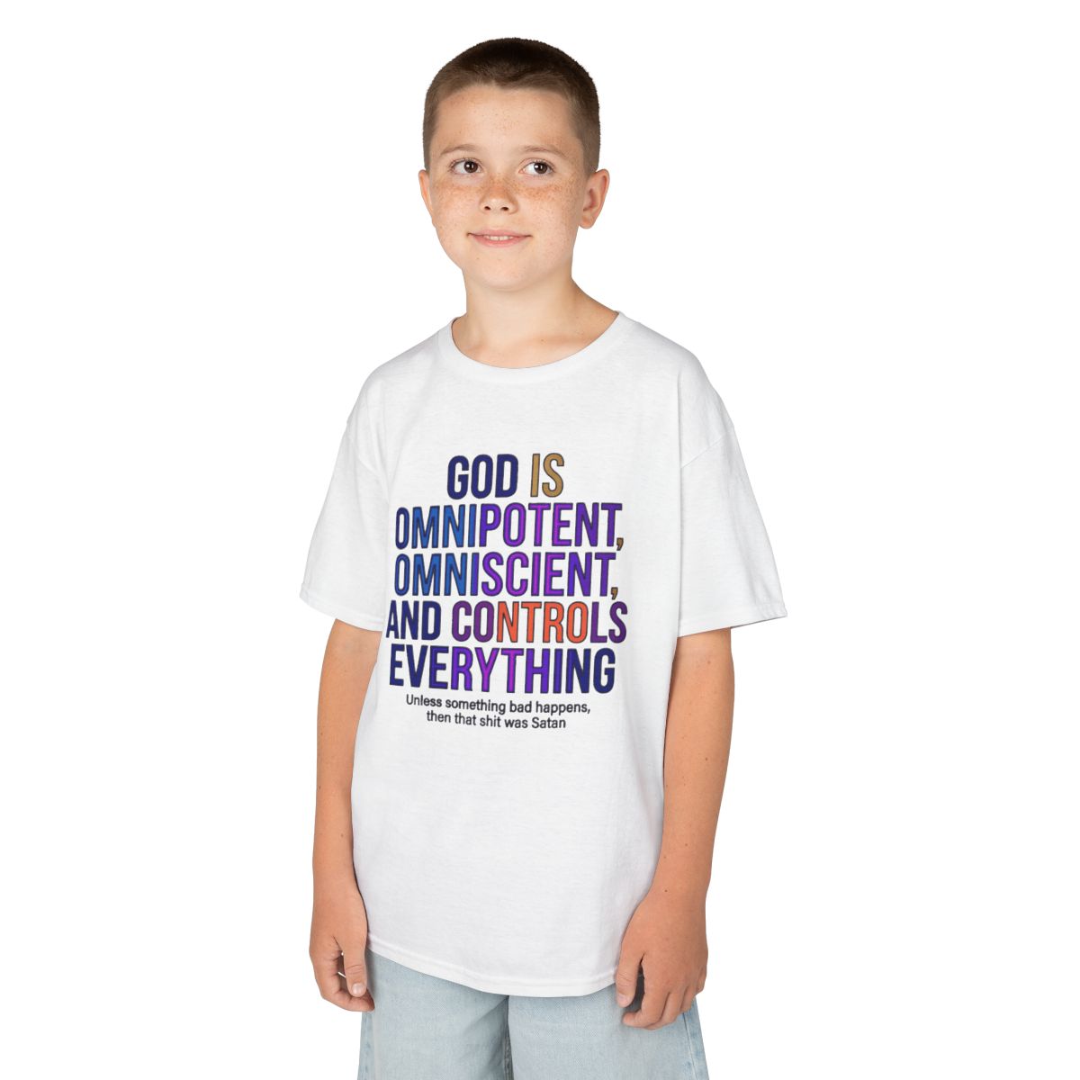 Color: White | God Controls Everything Kids Tee