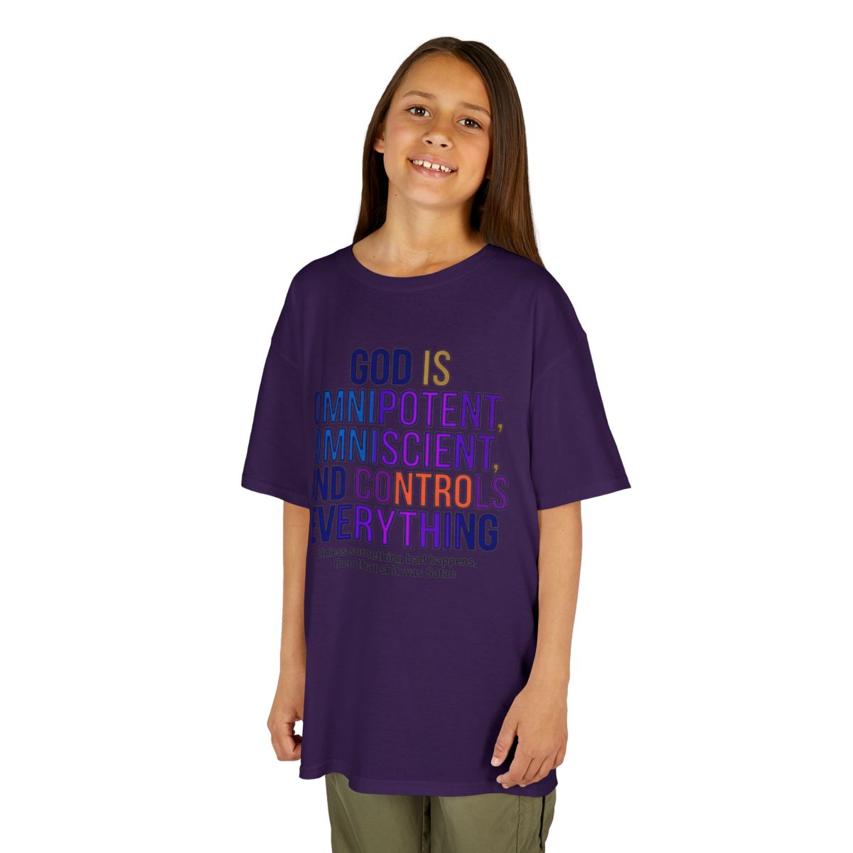 Color: Purple | God Controls Everything Kids Tee