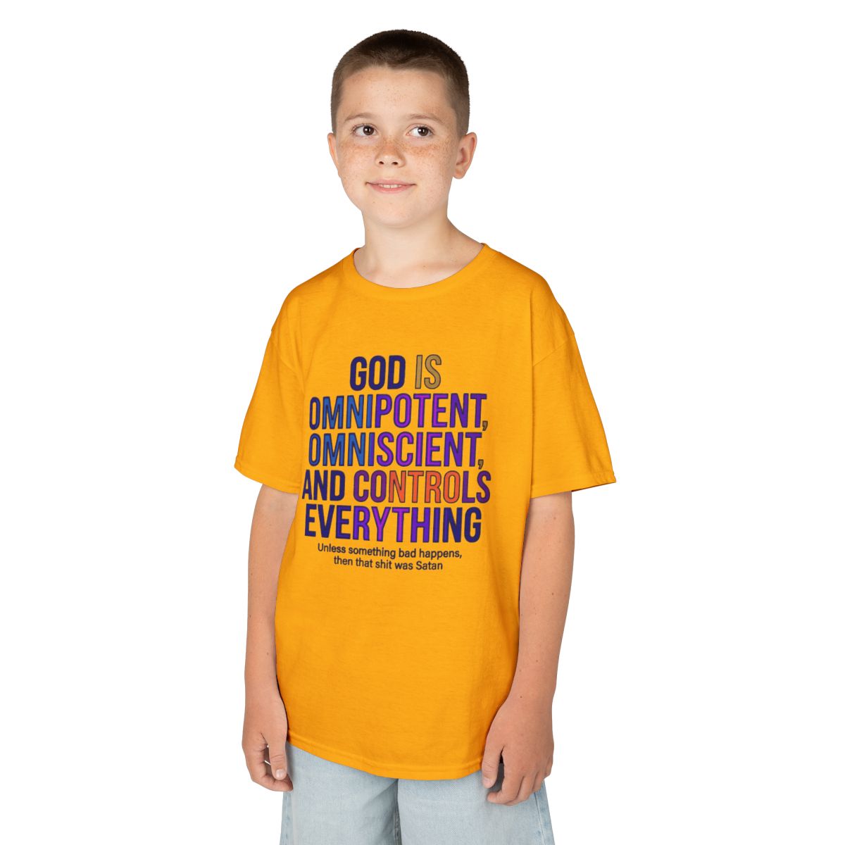 Color: Gold | God Controls Everything Kids Tee