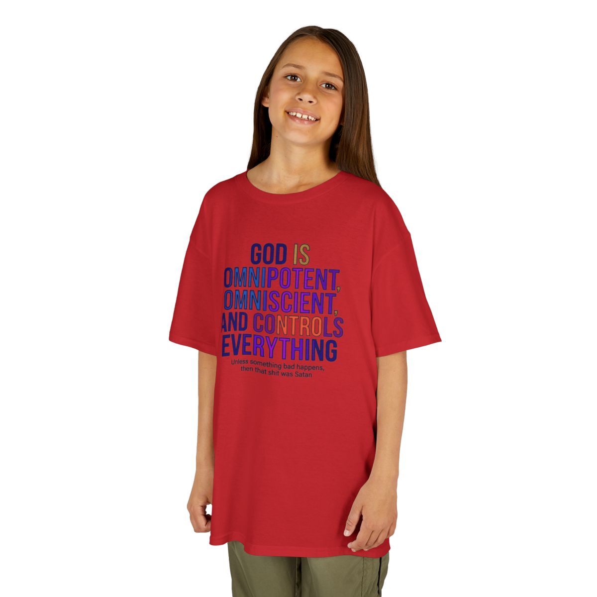 Color: Red | God Controls Everything Kids Tee