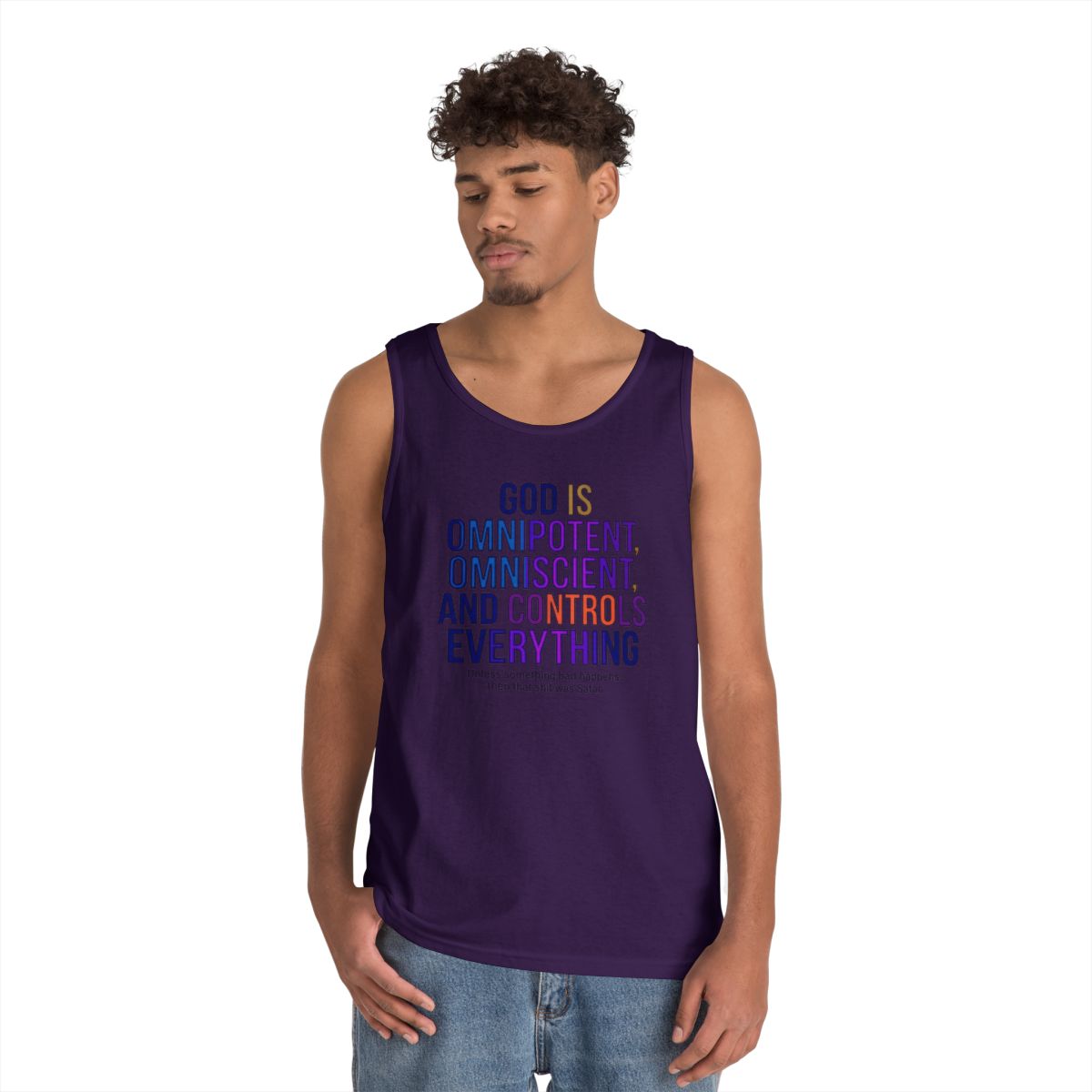 Color: Purple | God Controls Everything Tank Top