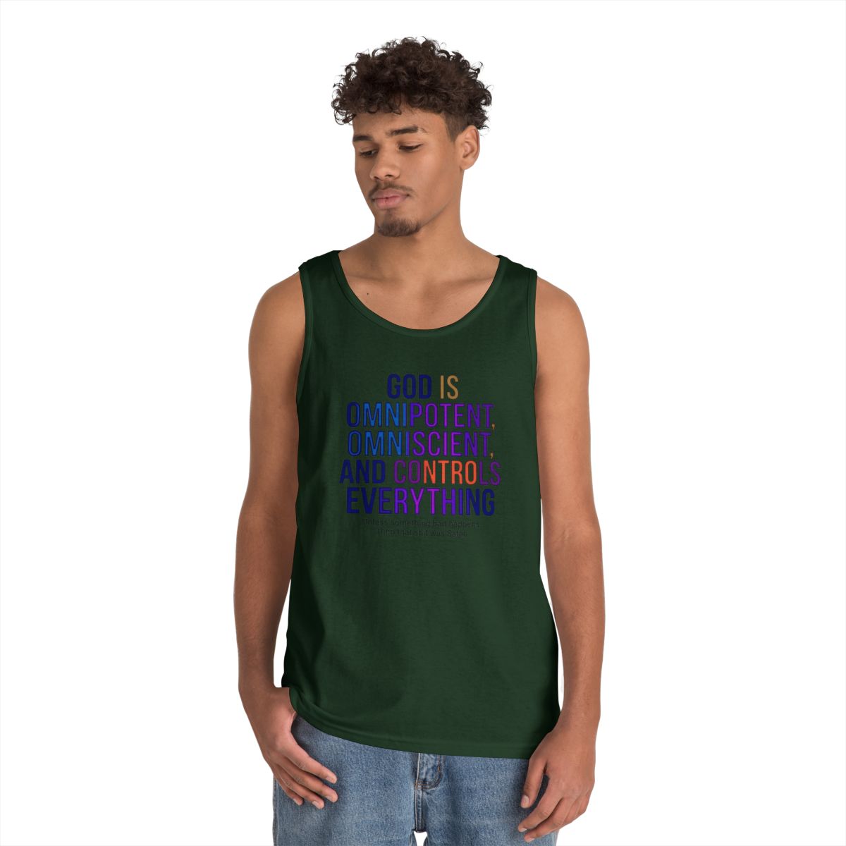 Color: Forest Green | God Controls Everything Tank Top