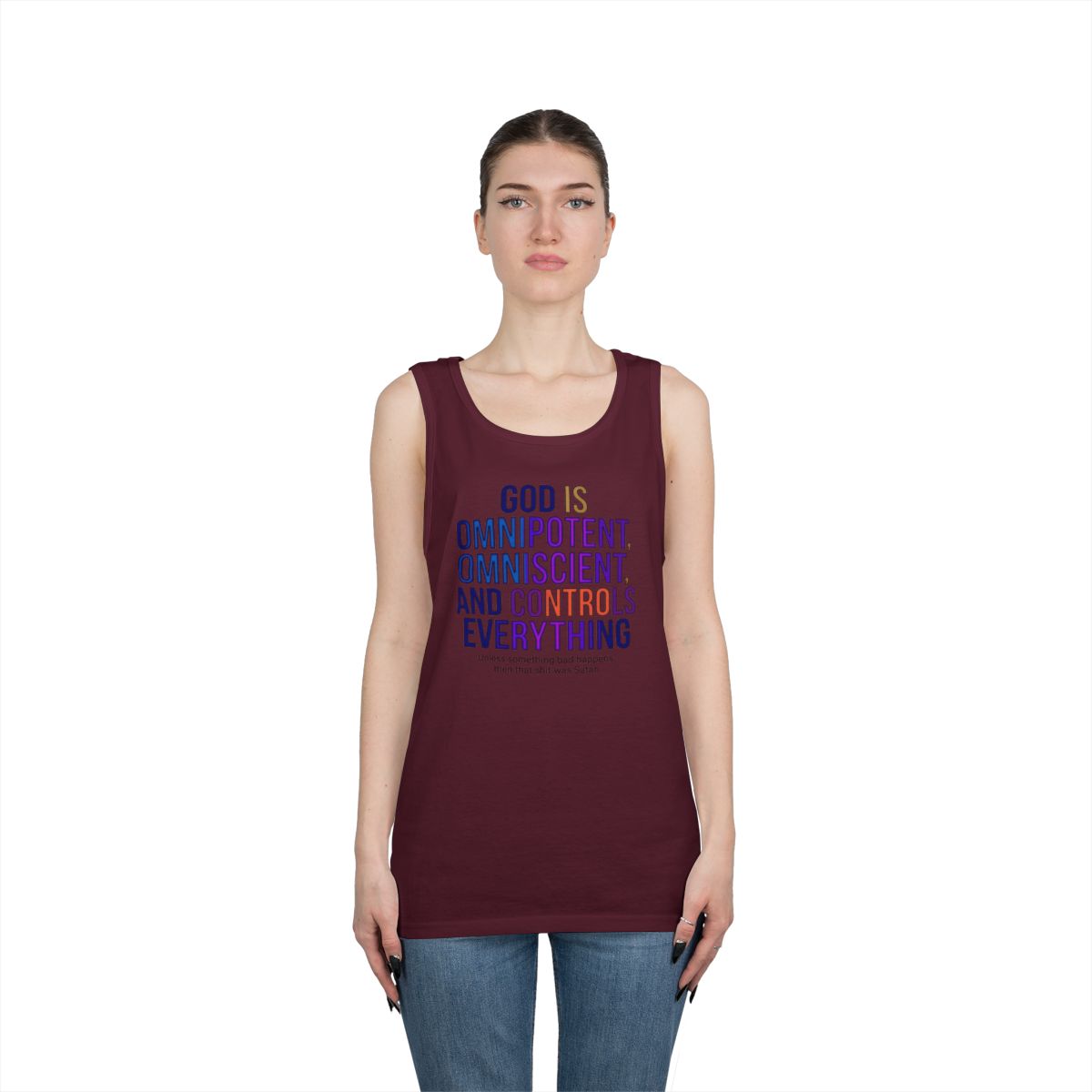 Color: Maroon | God Controls Everything Tank Top