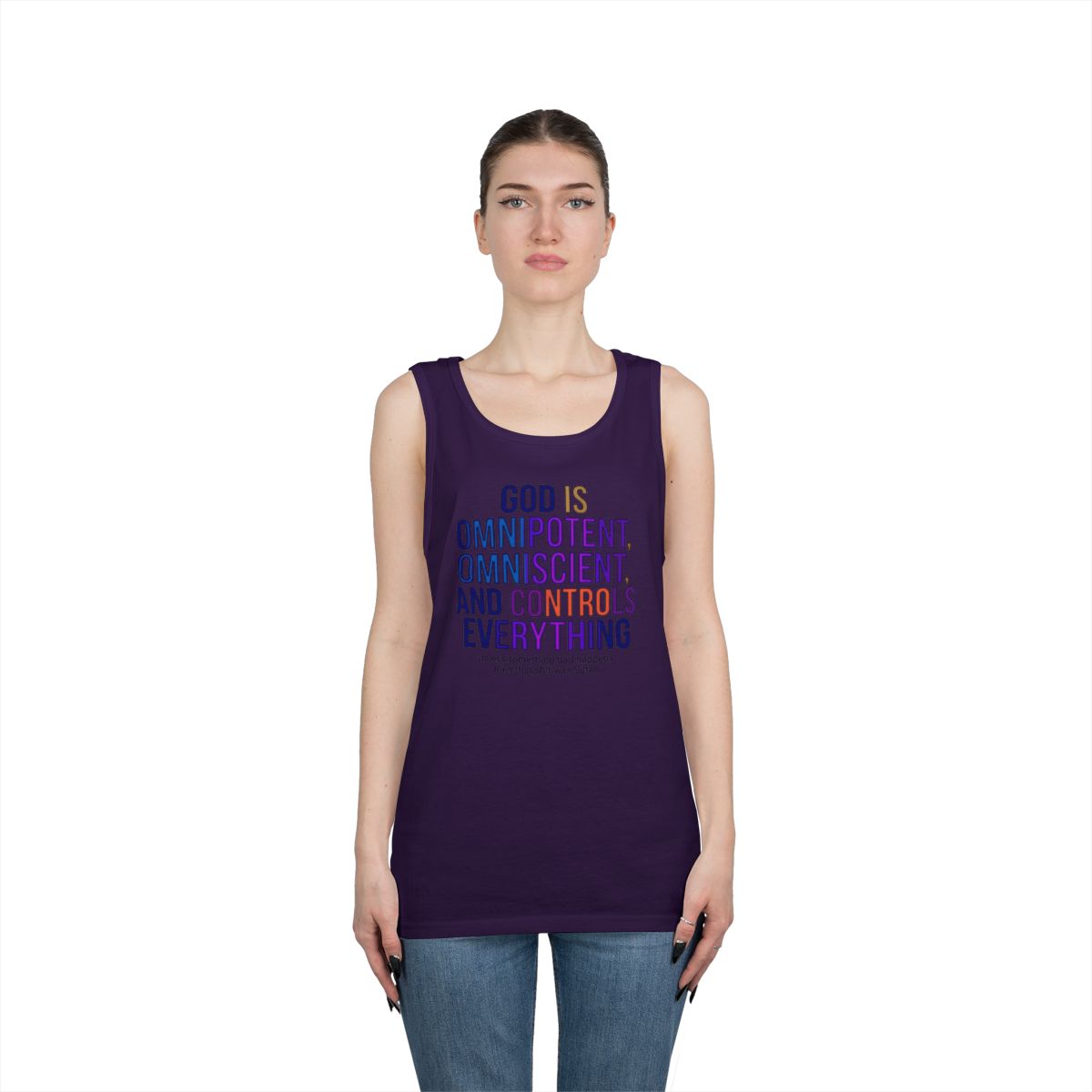 Color: Purple | God Controls Everything Tank Top