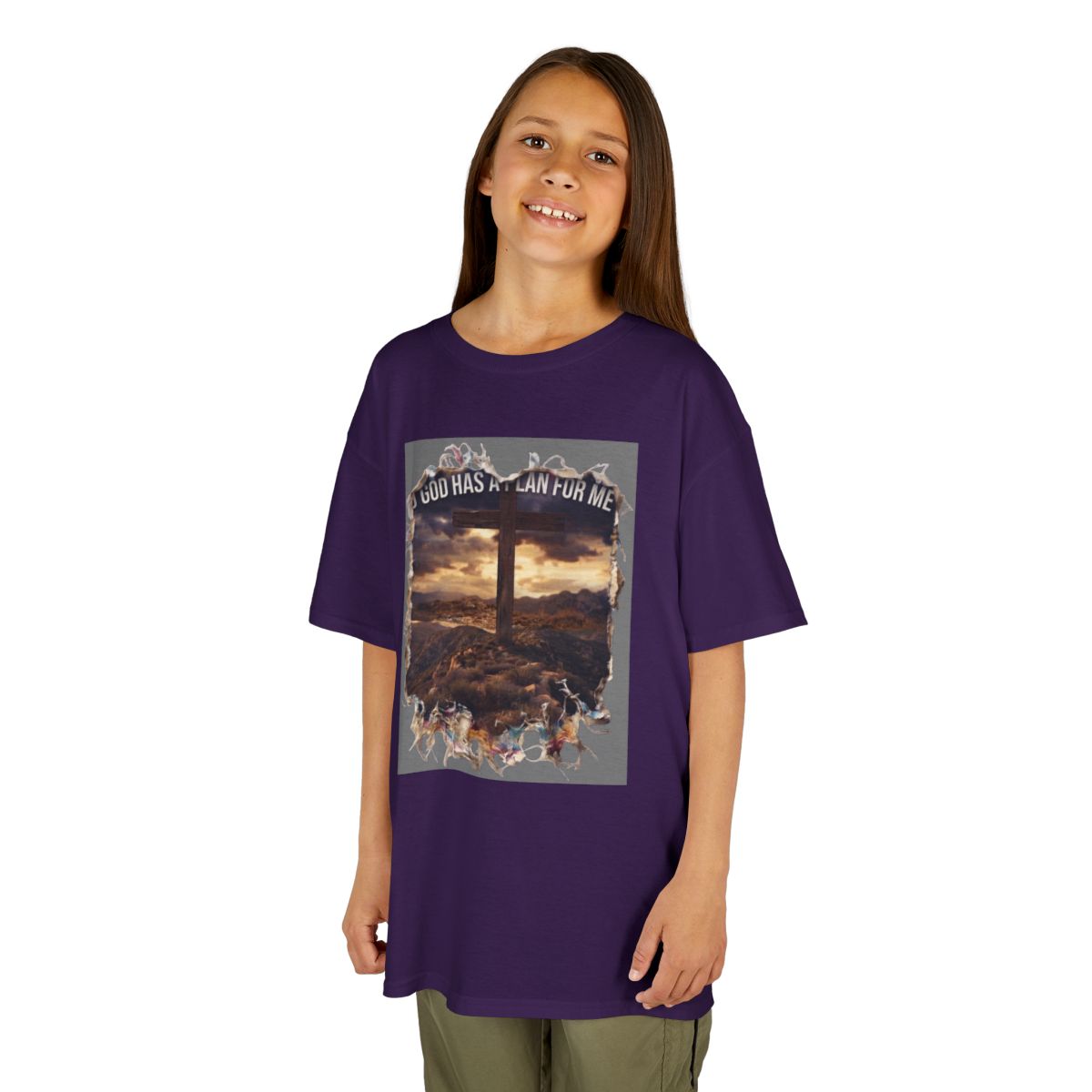 Color: Purple | God Has A Plan For Me Kids Tee