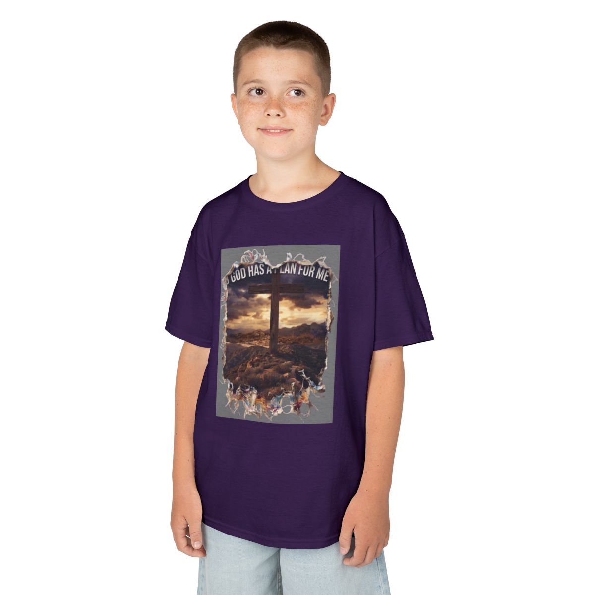 Color: Purple | God Has A Plan For Me Kids Tee